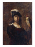 A Falconer  Standing Half Length  in a Feathered Hat