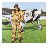 Charles Lindbergh and the Plane in Whch He Flew across the Atlantic  Solo