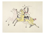 Sioux Warrior Armed with Sabre Attacking a Crow Indian