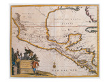 Map of New Spain  New Galicia and Guatemala  1625