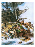 Abel Tasman's Ship Being Attacked by Maoris When Trying to Land on New Zealand