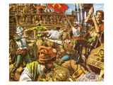 Sir Francis Drake Attacking the Spanish