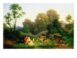 Shepherd and Shepherdess in a German Landscape  1844