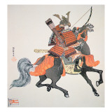 Samurai of Old Japan Armed with Bow and Arrows