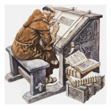 A Monk at His Desk in a Scriptorium