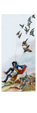 Baron Munchausen Being Carried Away by Ducks