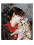 The Actress Rejane and Her Dog  C1885