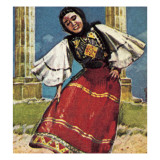 Girl in National Costume of Greece