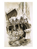Sailing Ship with Cattle on Board