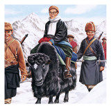 The Young Dalai Lama Fleeing the Chinese