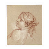 A Girl  Bust Length  Her Head Tilted to the Ledt