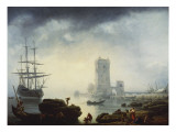 A Mediterranean Harbour Scene: Morning  1745