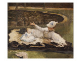 Mrs Newton with a Child by a Pool
