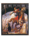 Robin Hood Being Chased by Norman Soldiers