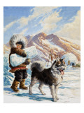 Arctic Dog with a Young Eskimo