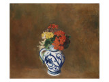 Flowers in a Blue Vase  C1900