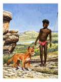 Aborigine Boy with Dingo