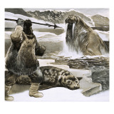 Eskimo Attacking Walrus