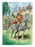 A Knight Outside a Castle