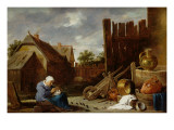 A Cat Tended by an Old Woman