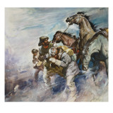 Men and Horses Battling a Storm