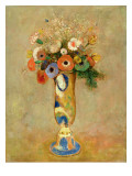Flowers in a Painted Vase