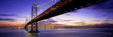 Twilight  Bay Bridge  San Francisco  California  USA