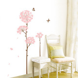 Long Stem Pink Flower Butterfly Petals