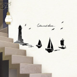Serene Lighthouse Sailboats