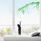 Child Catching Falling Leaves Branch