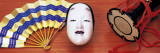 Noh Mask Japanese Hand Drum and Fan