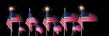 US Flags and Fireworks