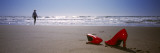 Woman and High Heels on Beach  California  USA