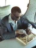 Ray Charles Playing Chess on the Tour Bus