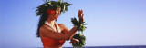 Side Profile of a Young Woman Hula Dancing  Hawaii  USA