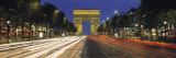 View of Traffic on an Urban Street  Champs Elysees  Arc De Triomphe  Paris  France