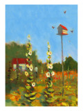 Birdhouse and Flowers