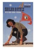 Seiler Hotel: Woman Adjusting Skis