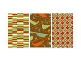 Retro Birds Triptych