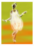 Dancing on Green and Orange Background