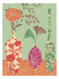 Floral Vase and Bowl Arrangement in Patterns  No3