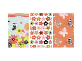 Buttefly Swarm and Flowers Triptych