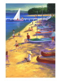 Beach with Boats and People