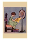 Pre-Teen Cross-Stitches a Fabric