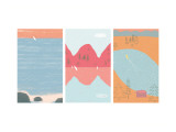 Sailboats and Lake II Triptych