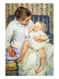 Mother Washing The Tired Child