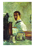 Self Portrai Looking In a Mirror