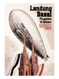 Graf Zeppelin Flies over the Cathedral in Basel Switzerland