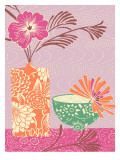 Floral Vase and Bowl Arrangement in Patterns  No1