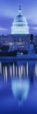 Reflection of a Government Building on Water  Capitol Building  Washington DC  USA